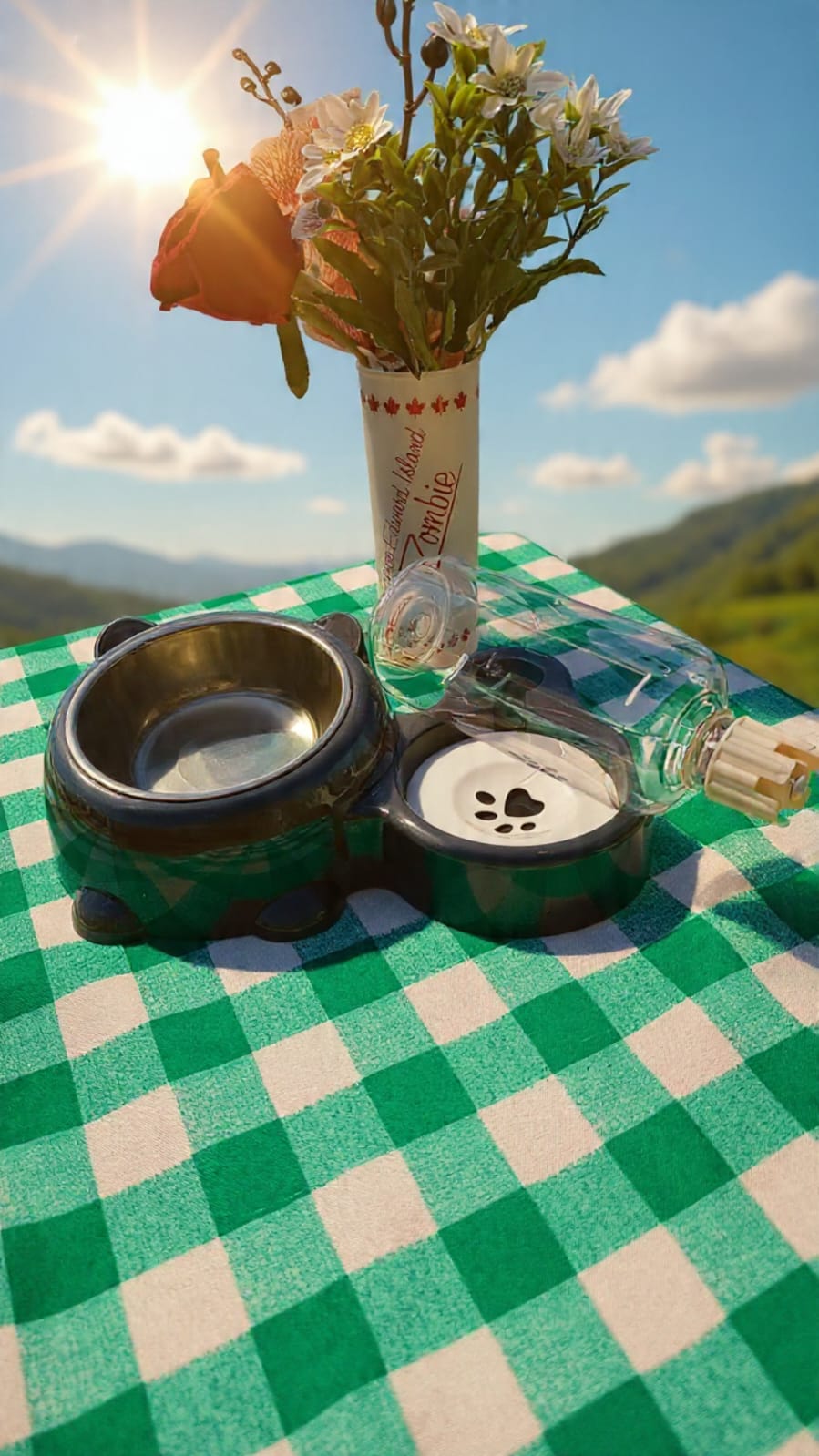 Bebedero y Comedero Doble para Mascotas