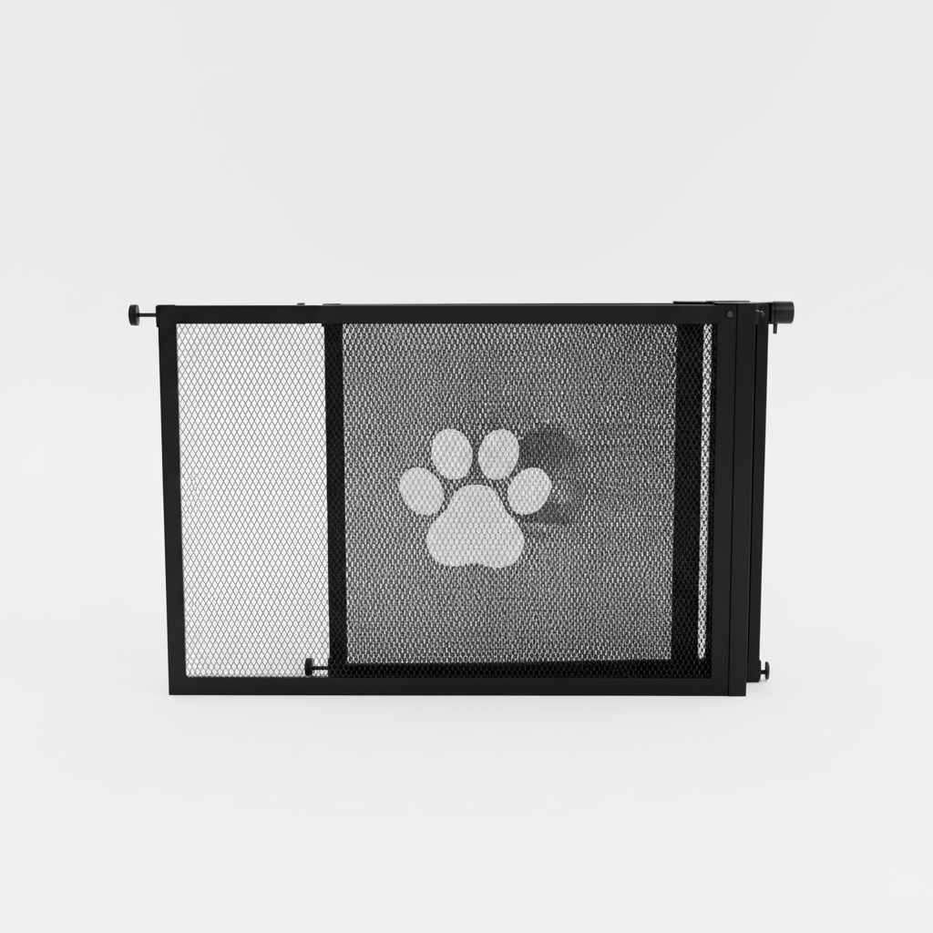 Barrera de seguridad plegable fondo blanco profesional