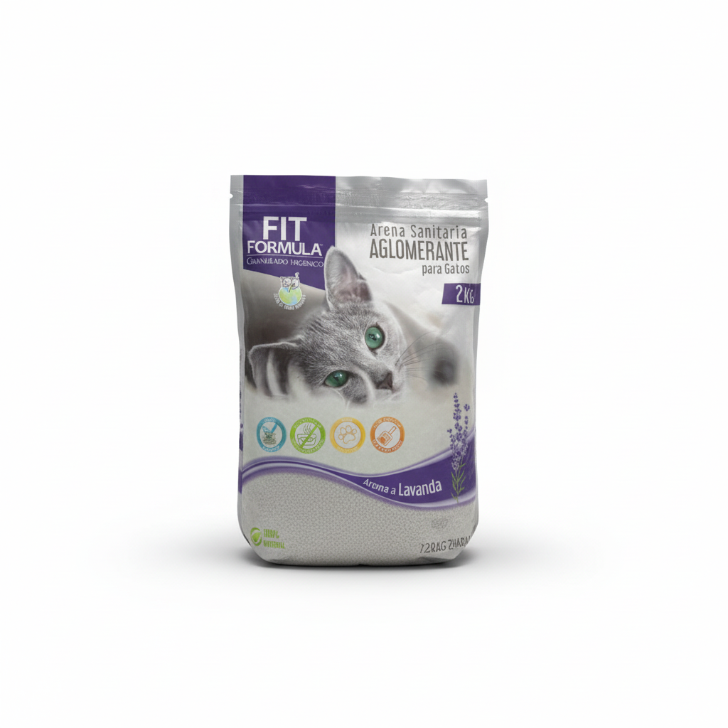 Arena sanitaria FIT FORMULA 2kg fondo blanco profesional