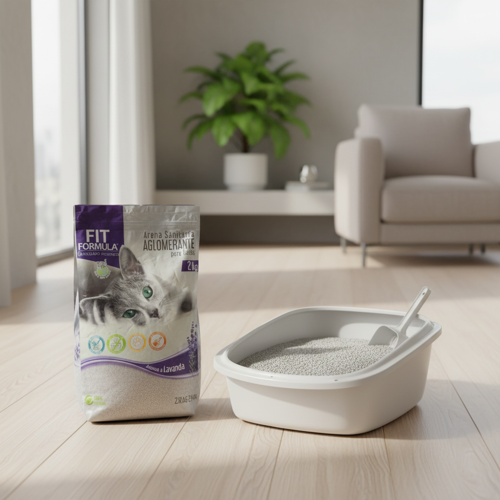 Arena sanitaria junto a arenero limpio