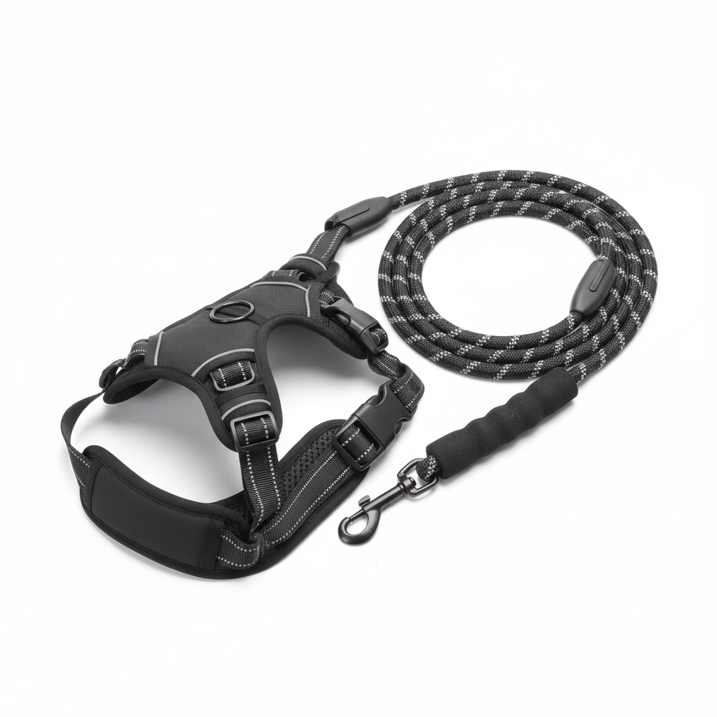 Arnés para perro grande con fondo blanco profesional